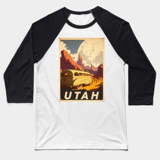 Utah Desert Vintage Travel Art Poster Baseball T-Shirt